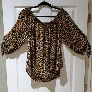 Express Flowy Off the Shoulder Blouse with 3/4 Sleeves